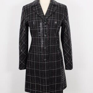 St John Couture Collection Evening long jacket 6 black santana knit sparkling